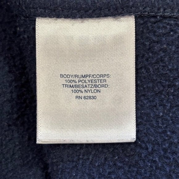 Lands' End men's blue and red 1/4 snap closure polar fleece pullover size M - Picture 12 of 16